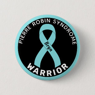 Pierre Robin Syndrome Warrior Ribbon Zwart Button