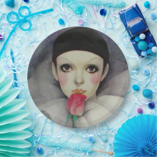 Pierrot 1980 papieren bordje (Feest)