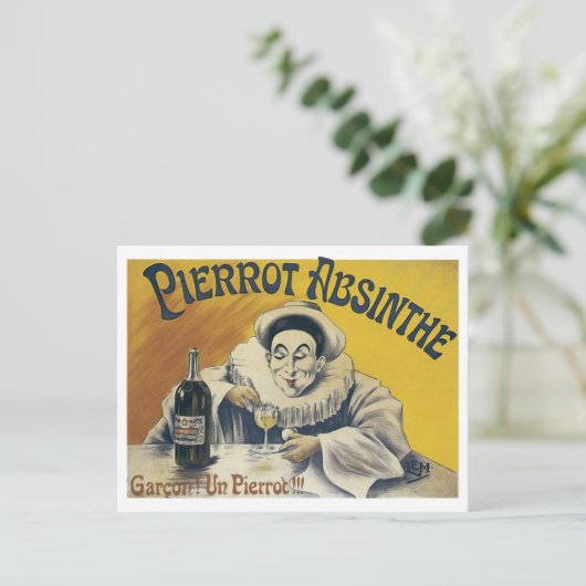 Pierrot Absinthe Briefkaart (Staand voorkant)