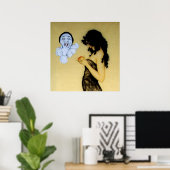 "Pierrot and Temptation" by Raphael Kirchner Poster (Thuiskantoor)