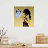 "Pierrot and Temptation" by Raphael Kirchner Poster (Keuken)