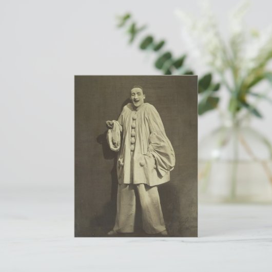  Pierrot Clown Briefkaart (Staand voorkant)