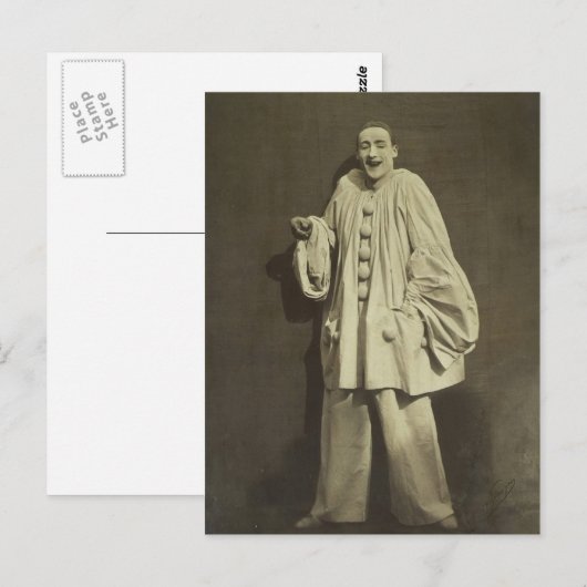  Pierrot Clown Briefkaart (Voorkant / Achterkant)
