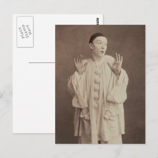 Pierrot Clown Briefkaart (Voorkant / Achterkant)