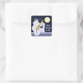 Pierrot clown zingen spelen luit CC1269 verjaardag Vierkante Sticker (Tas)