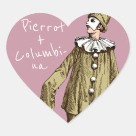 Pierrot + Columbina Love stellen CC1078 Valentijn Hart Sticker