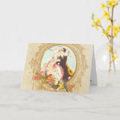 Pierrot en Akelei Kaart (Gele Bloem)