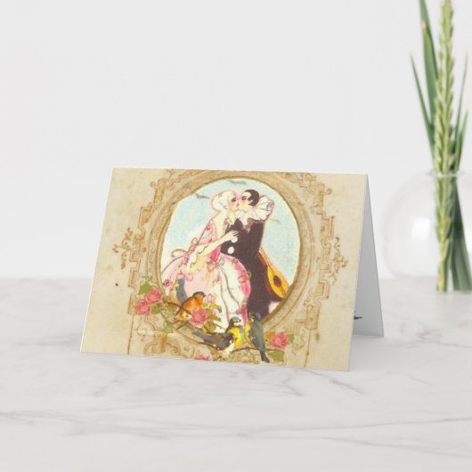 Pierrot en Akelei Kaart (Voorkant)