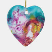 PIERROT EN ARLECCHINA / Hart VAN Valentijn Keramisch Ornament (Rechts)