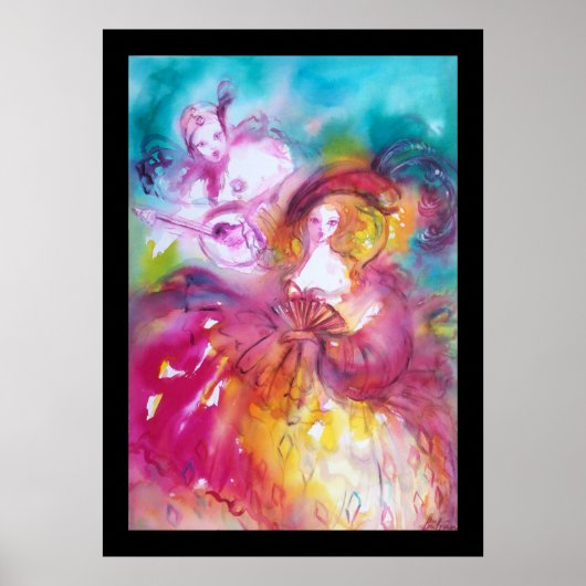 Pierrot en Arlecchina Poster (Voorkant)