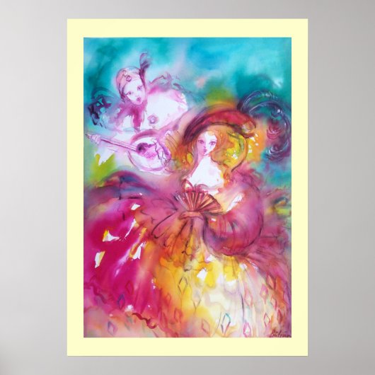 Pierrot en Arlecchina Poster (Voorkant)