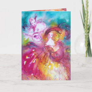 PIERROT EN ARLECCHINA Romantic Birthday Kaart