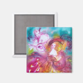 PIERROT EN ARLECCHINA Venetiaans Carnaval, Magneet (Voorkant / Achterkant)