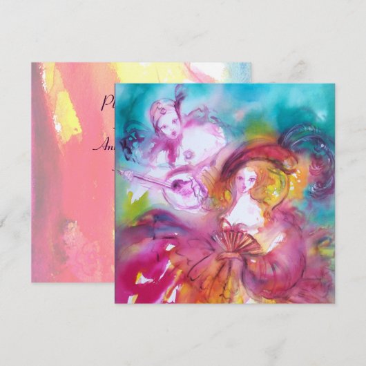 PIERROT EN ARLECCHINA Venetian Carnival, Aankondiging (Voorkant / Achterkant)