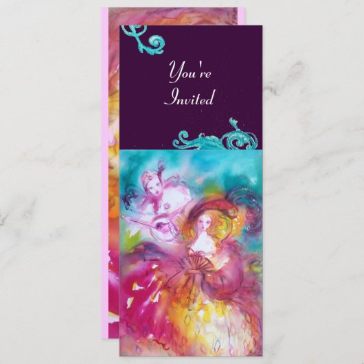 PIERROT EN ARLECCHINA Venetian Carnival, Kaart (Voorkant / Achterkant)