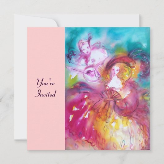 PIERROT EN ARLECCHINA Venetian Carnival, Kaart (Voorkant)