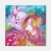 PIERROT EN ARLECCHINA Venetian Carnival, Magneet (Voorkant)