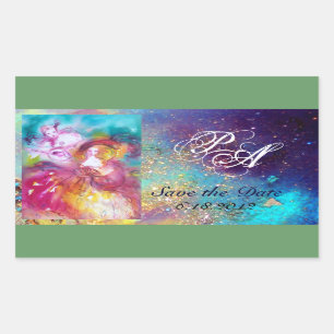 PIERROT EN ARLECCHINA Venetian Carnival, Monogram Rechthoekige Sticker