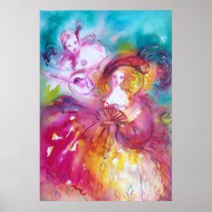 PIERROT EN ARLECCHINA Venetian Carnival, Poster