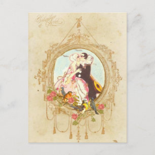 Pierrot en Columbine Briefkaart