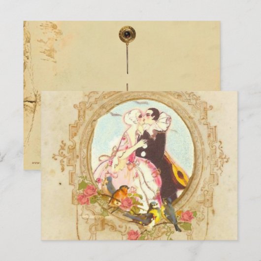 Pierrot en Columbine Briefkaart (Voorkant / Achterkant)