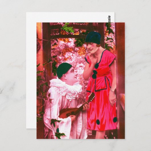 Pierrot en Columbine Briefkaart (Voorkant / Achterkant)