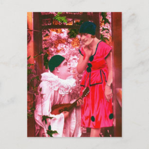 Pierrot en Columbine Briefkaart