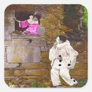 Pierrot en Columbine Sticker