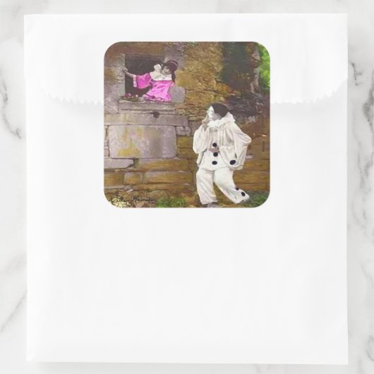 Pierrot en Columbine Sticker (Tas)