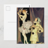 “Pierrot en Columbine” van FX Leyendecker Briefkaart (Voorkant / Achterkant)