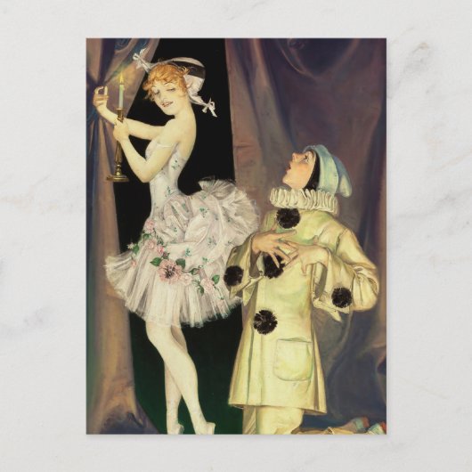 “Pierrot en Columbine” van FX Leyendecker Briefkaart (Voorkant)
