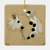 “Pierrot en Columbine” van Leo Rauth Keramisch Ornament (Achterkant)