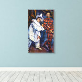 Pierrot en Harlekijn, Mardi Gras door Paul Cezanne Canvas Afdruk (Insitu (Houten vloer))