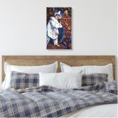 Pierrot en Harlekijn, Mardi Gras door Paul Cezanne Canvas Afdruk (Insitu (Slaapkamer))