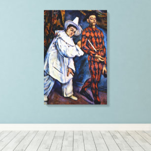 Pierrot en Harlekijn, Mardi Gras door Paul Cezanne Canvas Afdruk