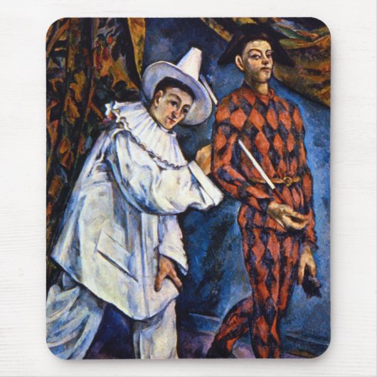 Pierrot en Harlekijn, Mardi Gras door Paul Cezanne Muismat (Voorkant)