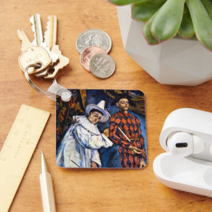 Pierrot en Harlekijn, Mardi Gras door Paul Cezanne Sleutelhanger