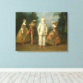 Pierrot en Harlequin Canvas Afdruk (Insitu (Houten vloer))