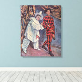 Pierrot en Harlequin Canvas Afdruk (Insitu (Houten vloer))