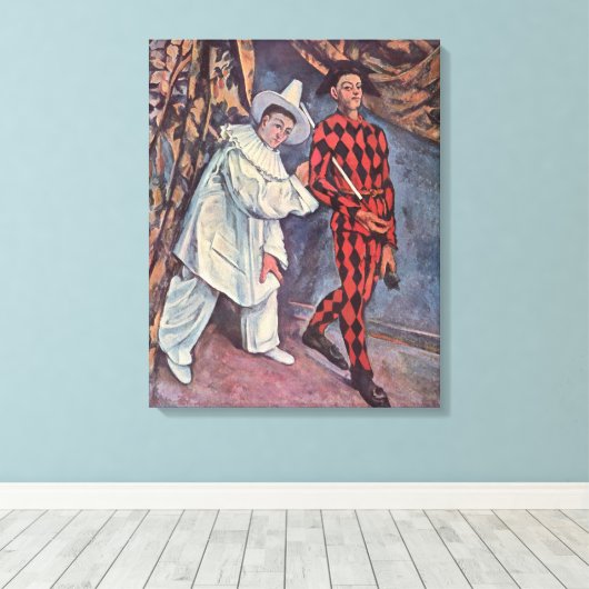 Pierrot en Harlequin Canvas Afdruk (Insitu (Houten vloer))