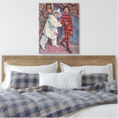 Pierrot en Harlequin Canvas Afdruk (Insitu (Slaapkamer))