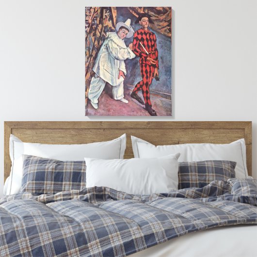 Pierrot en Harlequin Canvas Afdruk (Insitu (Slaapkamer))