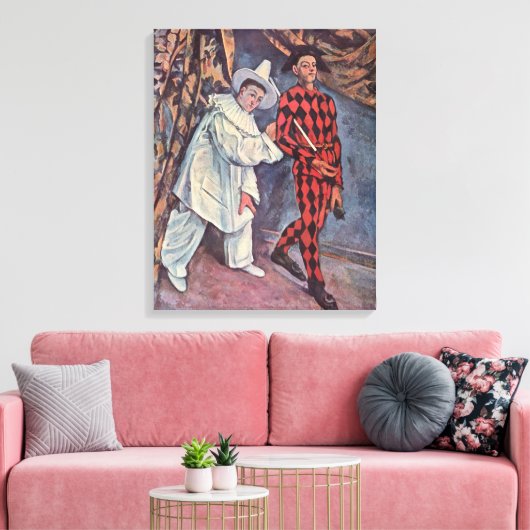 Pierrot en Harlequin Canvas Afdruk (Insitu (Woonkamer))