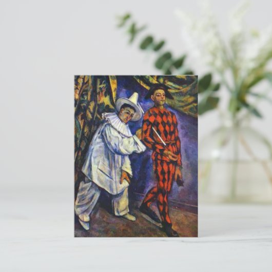 Pierrot en Harlequin door Paul Cezanne Briefkaart (Staand voorkant)