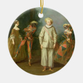 Pierrot en Harlequin Keramisch Ornament (Voorkant)