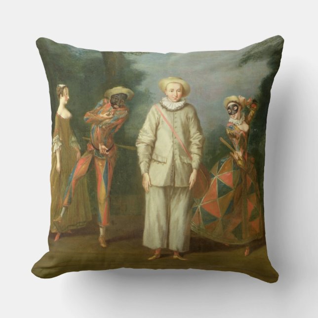 Pierrot en Harlequin Kussen (Voorkant)