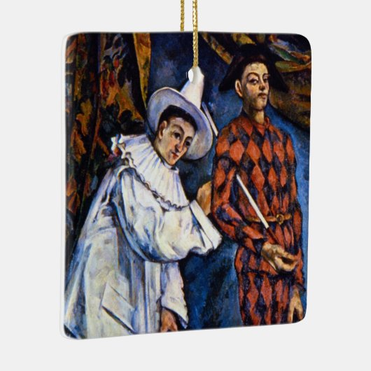 Pierrot en Harlequin, Mardi Gras van Paul Cezanne Keramisch Ornament (Rechts)