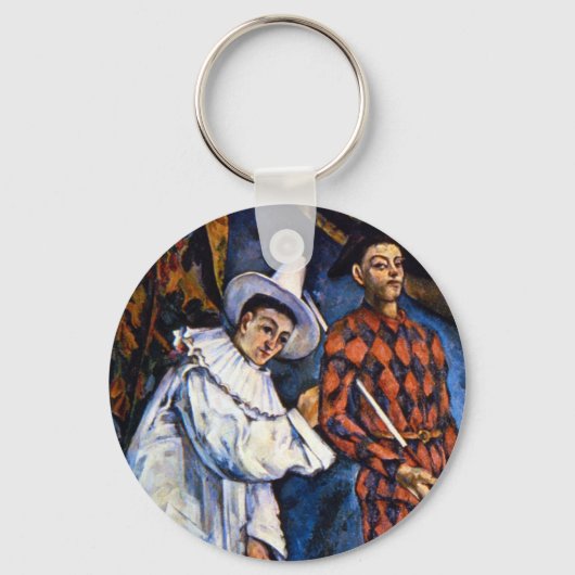 Pierrot en Harlequin, Mardi Gras van Paul Cezanne Sleutelhanger (Voorkant)
