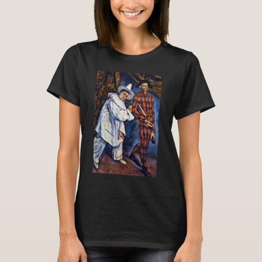 Pierrot en Harlequin, Mardi Gras van Paul Cezanne T-shirt (Voorkant)