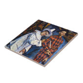Pierrot en Harlequin, Mardi Gras van Paul Cezanne Tegeltje (Zijkant)